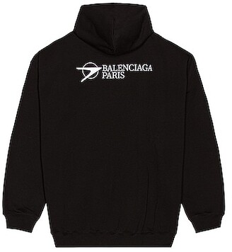 Balenciaga Large Fit Hoodie in Black - ShopStyle