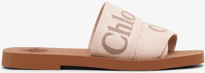 Chloé Woody blushy beige slide sandals