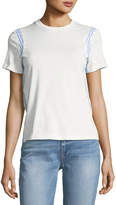 Thumbnail for your product : Derek Lam 10 Crosby Mixed-Media Crewneck Short-Sleeve Cotton Tee