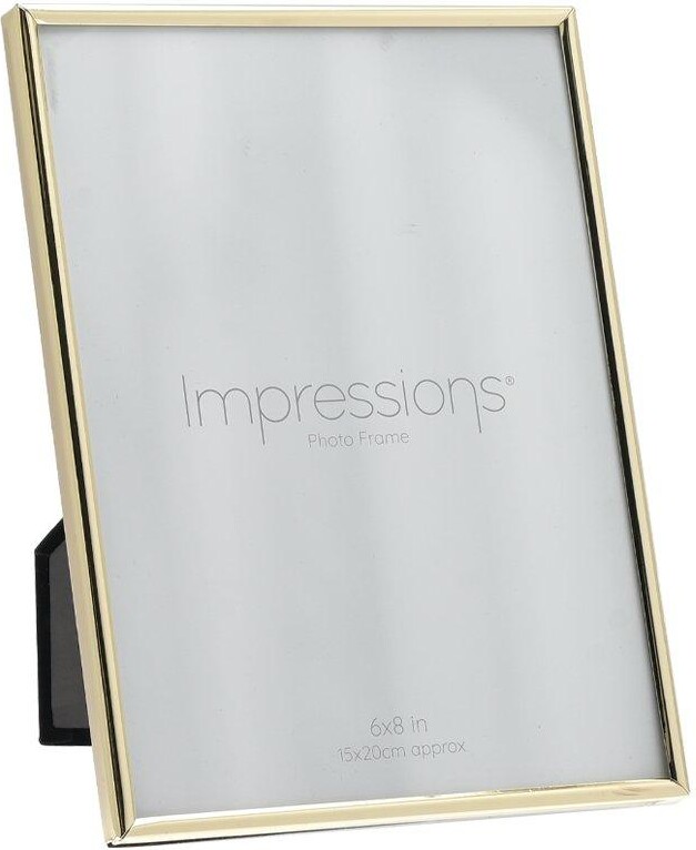 IMPRESSIONS Brass Finished Photo Frame Plain thin edge 6" x 8