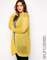 Thumbnail for your product : ASOS CURVE Premium Cardigan In Open Stitch In Mohair