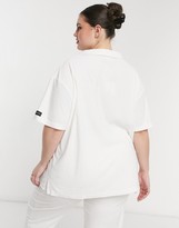 Thumbnail for your product : Public Desire Curve towelling pyjama shirt co-ord in off