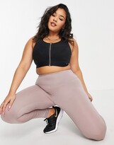Thumbnail for your product : Figleaves Curve strappy back zip front sports bra in black