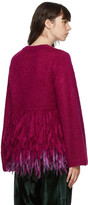 Thumbnail for your product : Dries Van Noten Pink Mohair Tassel Hem Sweater