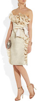 Thumbnail for your product : Lanvin Ruffled Satin Dress - Off-white