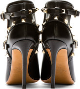 Thumbnail for your product : Valentino Black Rockstud Leather Stiletto Ankle Boot