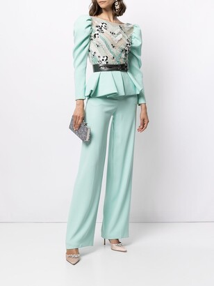Saiid Kobeisy Bead-Embellished Peplum Suit