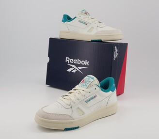 Reebok LT Court Trainers Chalk Seaport Teal Alabaster