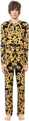 Versace Underwear Baroque Printed Viscose Pajamas
