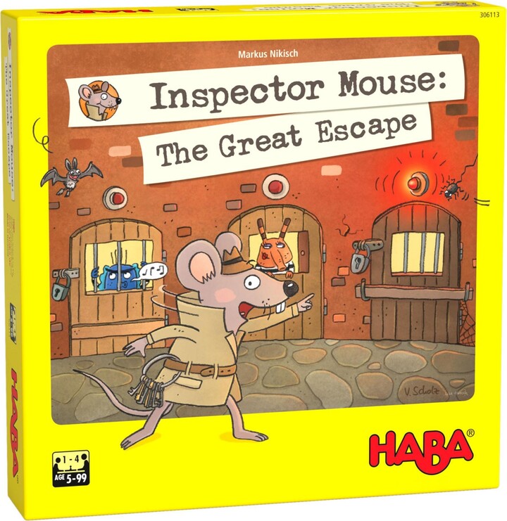 Haba Inspector Mouse: The Great Escape - Detective Board Games for Family Night, Cooperative Memory Games for Ages 5+, Includes 3D Playing Board - Mul