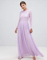 Thumbnail for your product : AX Paris long sleeve maxi dress with lace upper