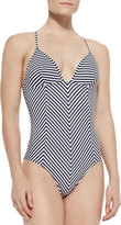 Thumbnail for your product : Tory Burch Clemente Striped One-Piece Swimsuit