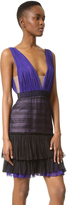 Thumbnail for your product : J. Mendel V Neck Dress with Lace Skirt