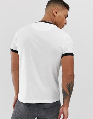 Farah Groves slim fit ringer t-shirt in white