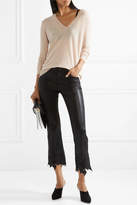 Thumbnail for your product : J Brand Selena Lace-trimmed Cropped Coated Mid-rise Flared Jeans