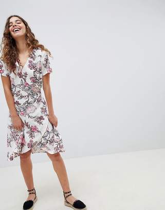 B.young Floral Printed Wrap Dress