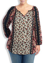 Thumbnail for your product : Lucky Brand Floral Scarf Print Top