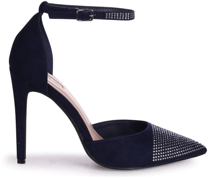 Navy Strap Court Shoes | Shop the world 