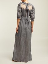 Thumbnail for your product : Thierry Colson Daria Ruffle-trimmed Cotton-blend Maxi Dress - Grey White