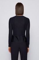 Thumbnail for your product : HUGO BOSS Slim-fit cardigan-style jacket with peplum hem