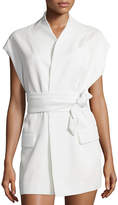 Thumbnail for your product : IRO Leano Open-Front Crepe Vest, Ecru
