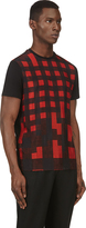 Thumbnail for your product : Neil Barrett Black & Red Check Print Viscose T-Shirt