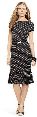 Lauren Ralph Lauren Polka-Dot Print Drop-Waist Dress