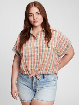 Gap Cropped Tie-Front T-Shirt