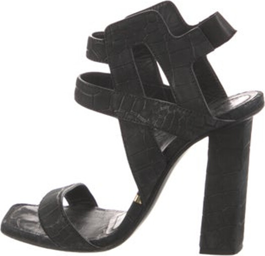 Gianmarco Lorenzi Suede Sandals Black Straps