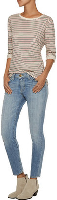 Current/Elliott The Stiletto Cropped Low-Rise Distressed Skinny Jeans