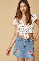 Thumbnail for your product : Honey Punch Wrap Around Crop Top