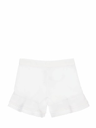 La Stupenderia Seersucker Cotton Blend Shorts