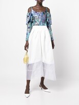 Thumbnail for your product : Rosie Assoulin Sheer-Panel Full Midi Skirt