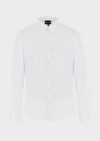 Thumbnail for your product : Emporio Armani Stretch Poplin Shirt With Armani Logo Tape
