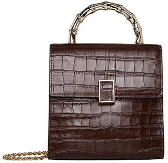 Loeffler Randall Tani Mini Square Crossbody (Dark Brown) Handbags