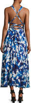 Thumbnail for your product : Milly Silk Chiffon Petal Midi Dress, Blue