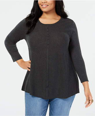 Style&Co. Style & Co Plus Size Mixed-Stitch Tunic Sweater