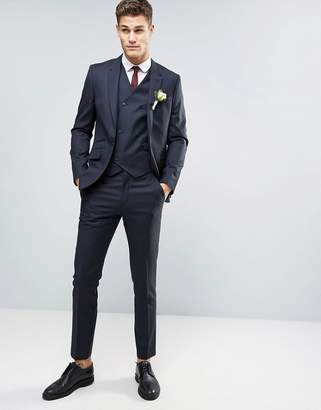 ASOS Wedding Slim Suit Pant in Dark Navy 100% Wool