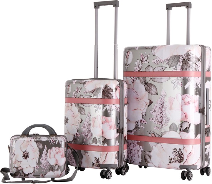 Triforce Floral Print 3pc Hardside Luggage Set Versailles ShopStyle