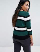 Thumbnail for your product : New Look Plus Curve Stripe Colour Block Knit Jumper