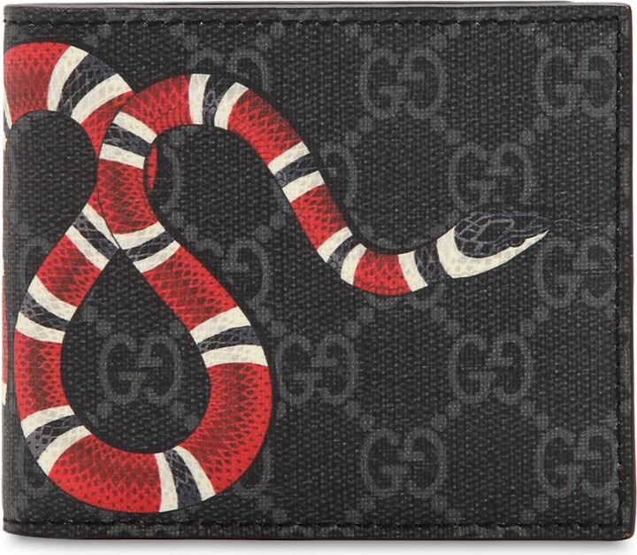 Gucci Snake printed coated canvas wallet - ShopStyle