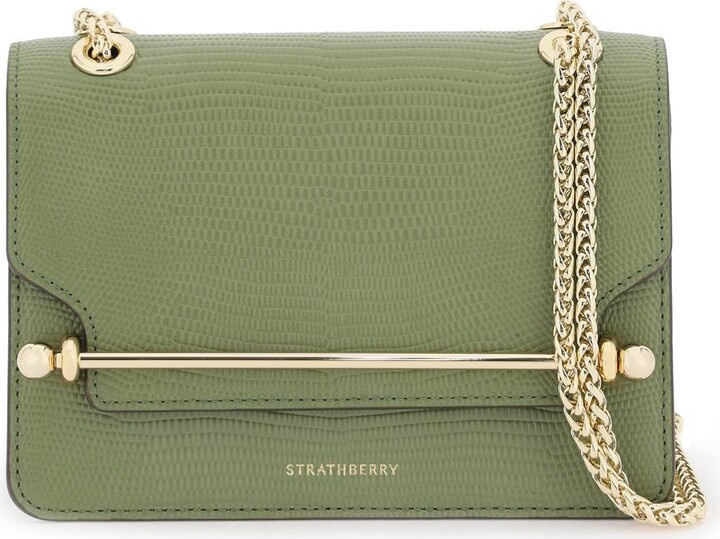 Strathberry East/West Baguette Leather Clutch Bag