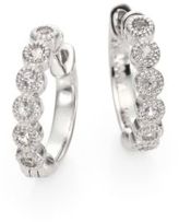Thumbnail for your product : Jude Frances Soho White Sapphire & Sterling Silver Huggie Hoop Earrings/0.5"