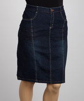Thumbnail for your product : Blue Fadeout Pleated-Back Denim Skirt - Plus
