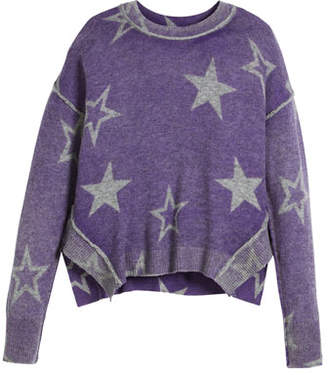 Autumn Cashmere Stellar Inked Boxy Crewneck Sweater, Size 6-16