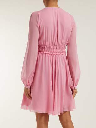 Giambattista Valli Gathered Silk-chiffon Mini Dress - Womens - Pink