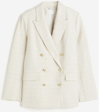 White Boucle Jacket | ShopStyle