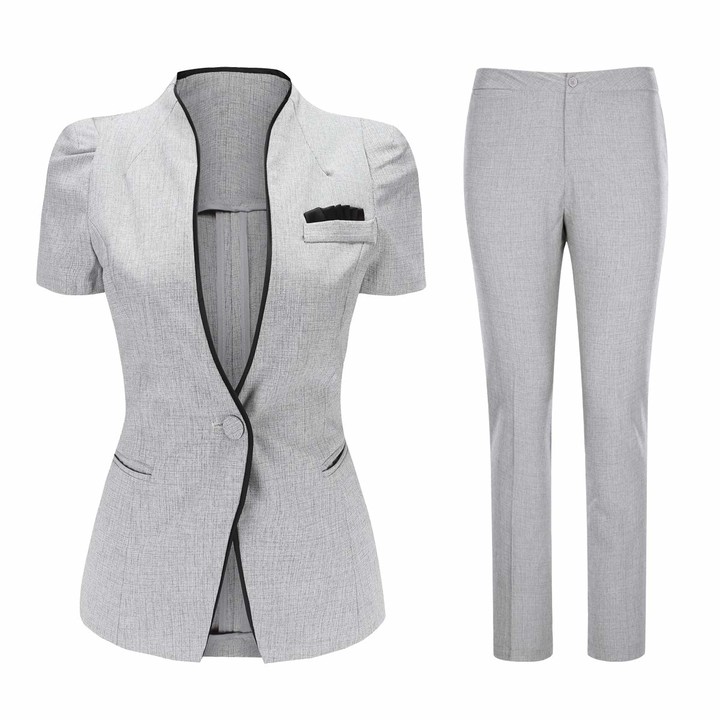 YYNUDA Women/'s 2 Piece Suits Office Business Suit Set Formal Work Blazer Jacket Pant