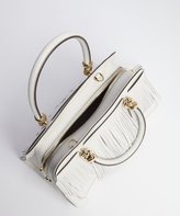 Thumbnail for your product : Tod's White Leather Fringed Small Handbag