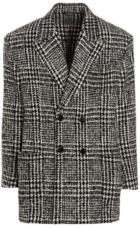 Dolce & Gabbana Houndstooth Double-Breasted Coat - ShopStyle